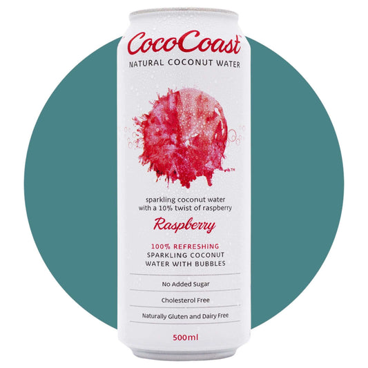 Coco Coast Sparkling Raspberry Coconut Water (500ml) is Gluten Free, Vegan, Dairy Free, Nut Free and Soy Free.