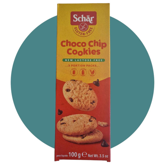 Schar Choco Chip Cookies (100g) are Low FODMAP, Gluten Free, Vegan, Dairy Free and Nut Free.