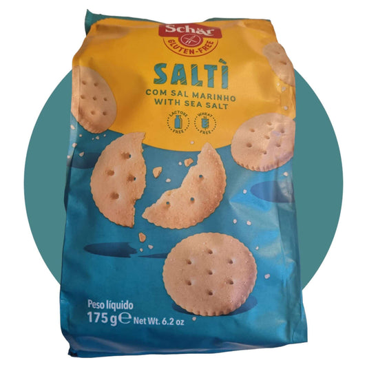 Schar Salti Crackers (175g) are Gluten Free, Vegan, Dairy Free and Nut Free.